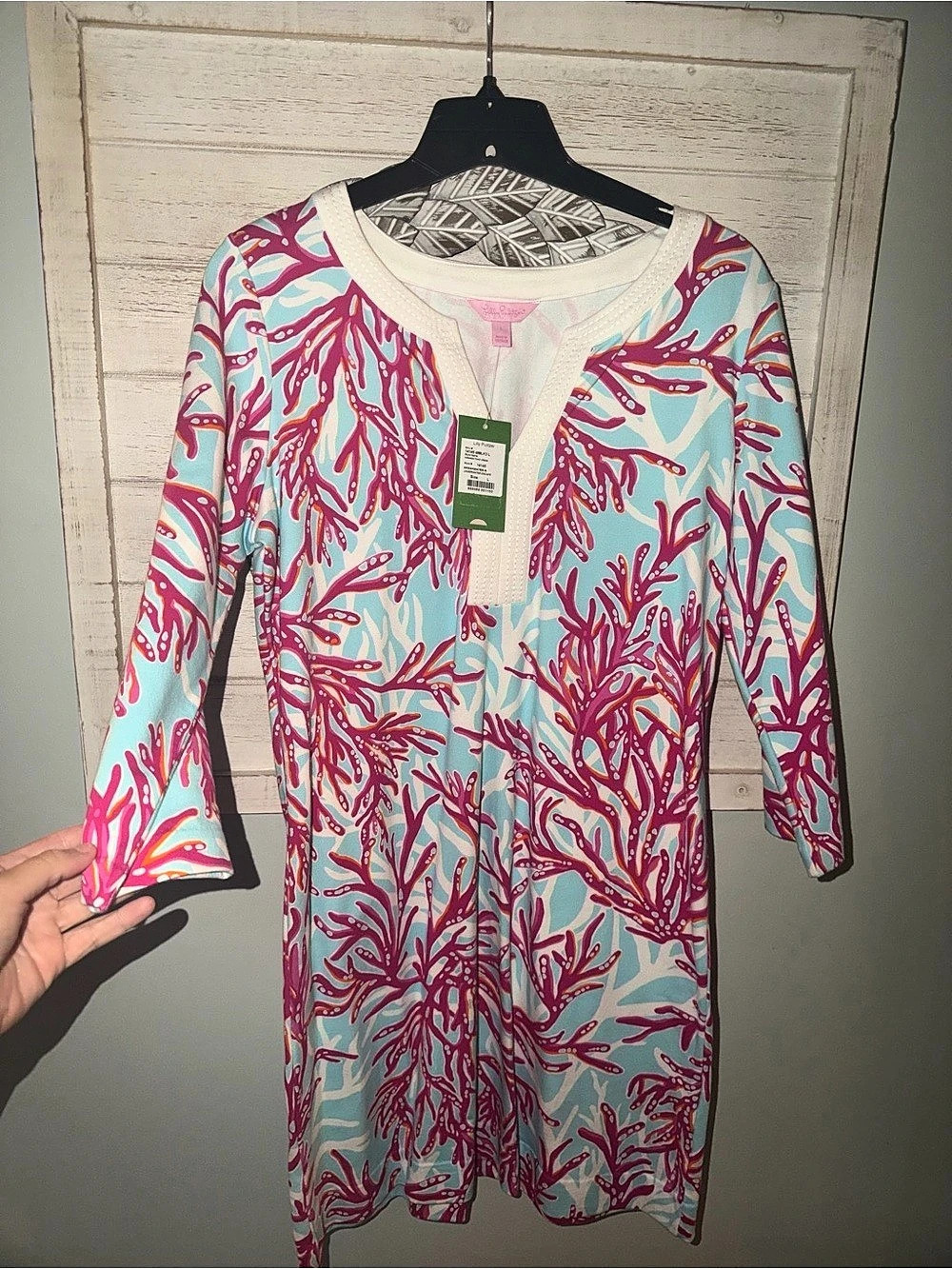 Lilly Pulitzer Floral Midi Dress in Blue & Pink Size Large NWT
